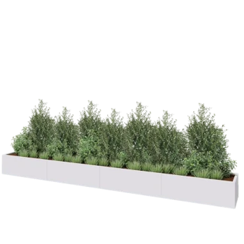 Kruka i stål XXL - Rektangel - 480 x 50 x 40 cm - RAL9010 matt (vit) - Utan bottenplatta