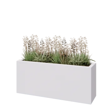 Kruka i polyester - Rektangel - 120 x 30 x 50 cm - RAL9010 matt (vit) - Med botten
