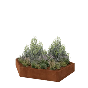 Kruka i cortenstål - Sexkant - 239,3 x 207,8 x 30 cm - Utan bottenplatta