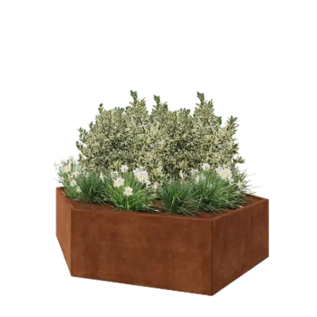 Kruka i cortenstål - Sexkant - 239,3 x 207,8 x 60 cm - Utan bottenplatta