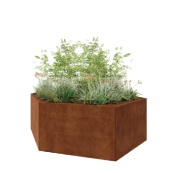 Kruka i cortenstål - Sexkant - 239,3 x 207,8 x 80 cm - Utan bottenplatta