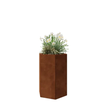 Kruka i cortenstål - Sexkant - 59,3 x 52 x 80 cm - Utan bottenplatta