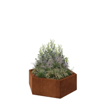 Kruka i cortenstål - Sexkant - 99,3 x 86,6 x 30 cm - Utan bottenplatta