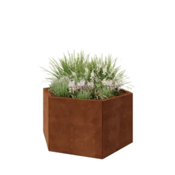 Kruka i cortenstål - Sexkant - 119,3 x 103,9 x 60 cm - Utan bottenplatta