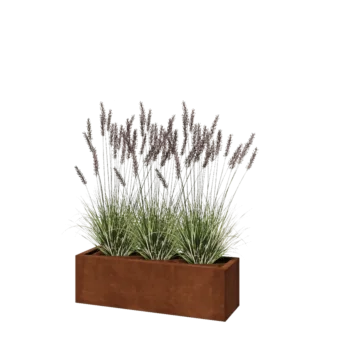 Kruka i cortenstål - Rektangel - 100 x 30 x 30 cm - Utan bottenplatta