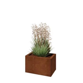 Kruka i cortenstål - Rektangel - 50 x 30 x 30 cm - Utan bottenplatta
