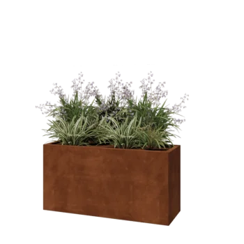 Kruka i cortenstål - Rektangel - 120 x 40 x 60 cm - Utan bottenplatta