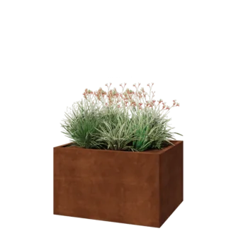 Kruka i cortenstål - Rektangel - 100 x 80 x 60 cm - Utan bottenplatta