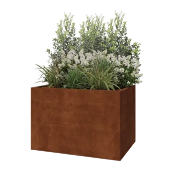 Kruka i cortenstål - Rektangel - 120 x 80 x 80 cm - Utan bottenplatta