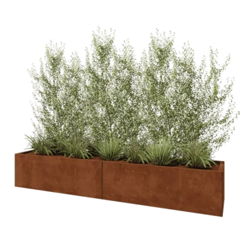 Kruka i cortenstål XXL - Rektangel - 240 x 50 x 40 cm - Utan bottenplatta