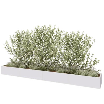 Kruka i stål XXL - Rektangel - 480 x 60 x 40 cm - RAL9010 matt (vit) - Utan bottenplatta
