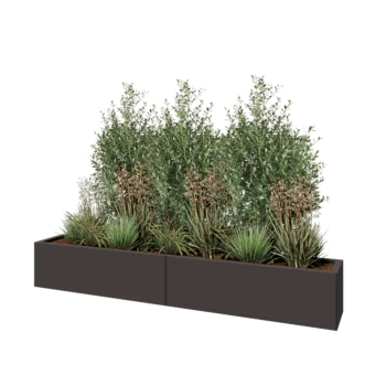 Kruka i stål XXL - Rektangel - 200 x 30 x 30 cm - RAL7016 matt (antracitgrå) - Utan bottenplatta