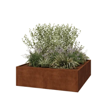 Kruka i cortenstål - Fyrkant - 200 x 200 x 60 cm - Svetsad - Utan bottenplatta