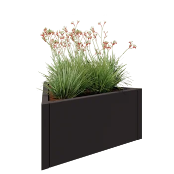 Kruka i stål - Triangel liksidig - 90,6 x 78,3 x 40 cm - RAL7016 matt (antracitgrå) - Utan bottenplatta