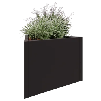 Kruka i stål - Triangel liksidig - 90,6 x 78,3 x 60 cm - RAL7016 matt (antracitgrå) - Utan bottenplatta