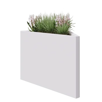 Kruka i stål - Triangel oliksidig - 83,9 x 46,4 x 60 cm - RAL9010 matt (vit) - Utan bottenplatta