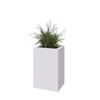 Kruka i stål - Rektangel - 40 x 30 x 60 cm - RAL9010 matt (vit) - Utan bottenplatta
