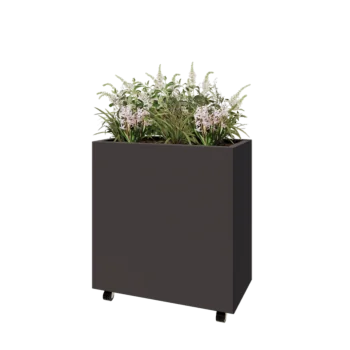 Kruka i stål - Rektangel - 80 x 40 x 80 cm - Annan RAL-färg - Med bottenplatta - Med hjul