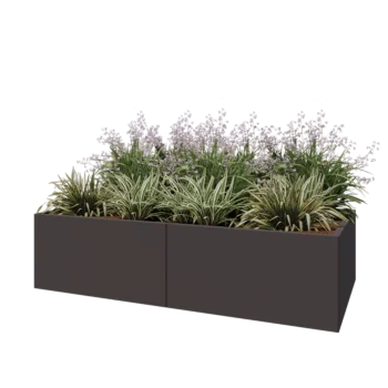 Kruka i stål XXL - Rektangel - 200 x 100 x 50 cm - Annan RAL-färg - Utan bottenplatta