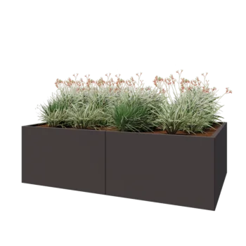 Kruka i stål XXL - Rektangel - 200 x 120 x 60 cm - Annan RAL-färg - Utan bottenplatta
