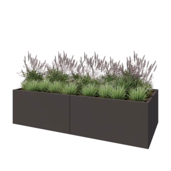 Kruka i stål XXL - Rektangel - 240 x 100 x 60 cm - Annan RAL-färg - Utan bottenplatta
