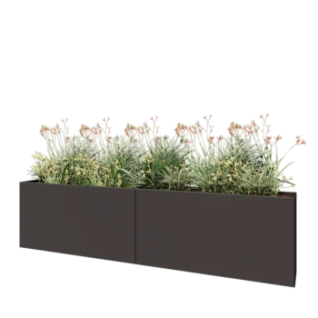 Kruka i stål XXL - Rektangel - 240 x 30 x 60 cm - Annan RAL-färg - Med bottenplatta