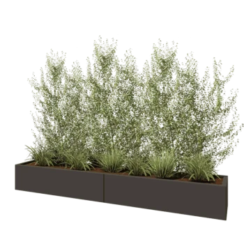 Kruka i stål XXL - Rektangel - 240 x 40 x 30 cm - Annan RAL-färg - Med bottenplatta