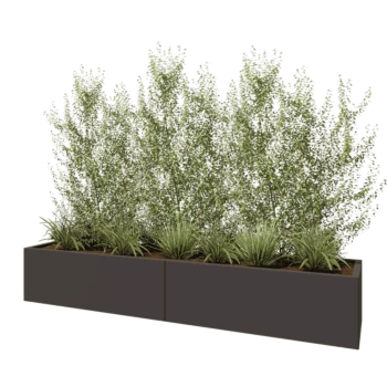 Kruka i stål XXL - Rektangel - 240 x 50 x 40 cm - Annan RAL-färg - Med bottenplatta