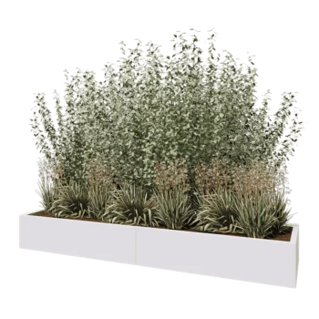 Kruka i stål XXL - Rektangel - 240 x 60 x 30 cm - RAL9010 matt (vit) - Utan bottenplatta