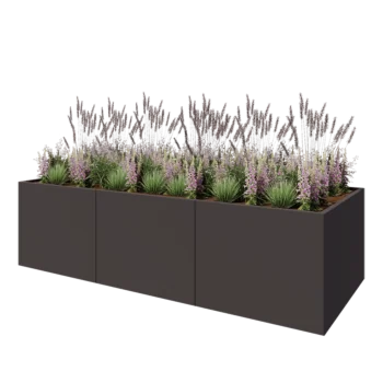 Kruka i stål XXL - Rektangel - 300 x 120 x 80 cm - Annan RAL-färg - Utan bottenplatta