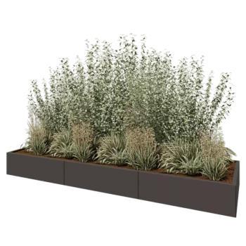 Kruka i stål XXL - Rektangel - 300 x 80 x 30 cm - Annan RAL-färg - Utan bottenplatta