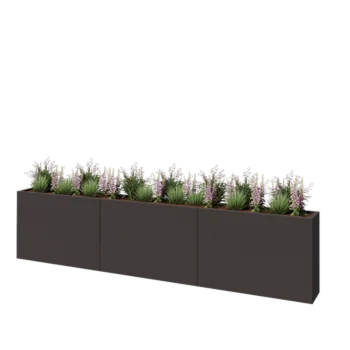 Kruka i stål XXL - Rektangel - 360 x 30 x 80 cm - Annan RAL-färg - Utan bottenplatta