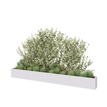 Kruka i stål XXL - Rektangel - 400 x 30 x 40 cm - RAL9010 matt (vit) - Utan bottenplatta