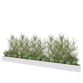 Kruka i stål XXL - Rektangel - 500 x 30 x 30 cm - RAL9010 matt (vit) - Utan bottenplatta
