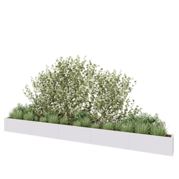 Kruka i stål XXL - Rektangel - 500 x 30 x 40 cm - RAL9010 matt (vit) - Utan bottenplatta