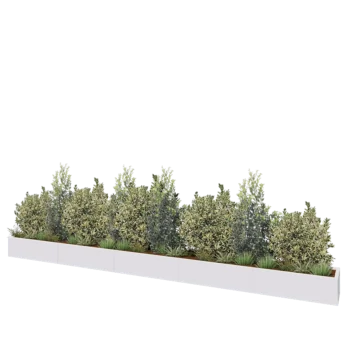 Kruka i stål XXL - Rektangel - 500 x 40 x 30 cm - RAL9010 matt (vit) - Med bottenplatta