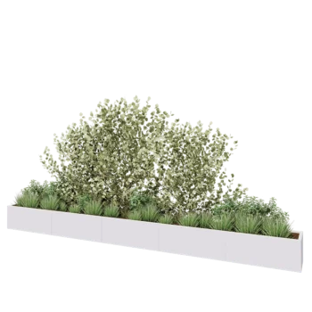 Kruka i stål XXL - Rektangel - 500 x 40 x 40 cm - RAL9010 matt (vit) - Utan bottenplatta