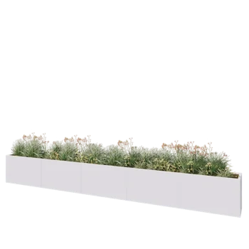 Kruka i stål XXL - Rektangel - 500 x 40 x 60 cm - RAL9010 matt (vit) - Med bottenplatta