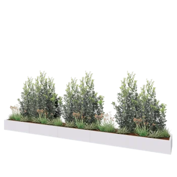Kruka i stål XXL - Rektangel - 500 x 50 x 30 cm - RAL9010 matt (vit) - Utan bottenplatta
