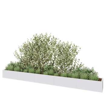 Kruka i stål XXL - Rektangel - 500 x 50 x 40 cm - RAL9010 matt (vit) - Utan bottenplatta