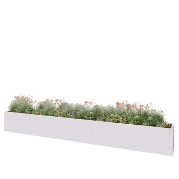 Kruka i stål XXL - Rektangel - 500 x 50 x 60 cm - RAL9010 matt (vit) - Utan bottenplatta