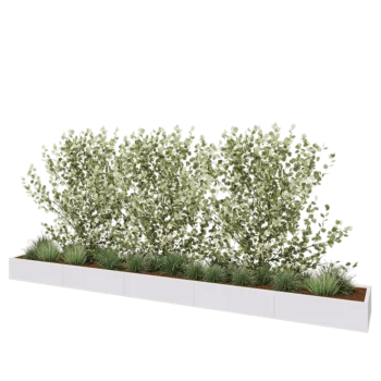 Kruka i stål XXL - Rektangel - 500 x 60 x 30 cm - RAL9010 matt (vit) - Utan bottenplatta