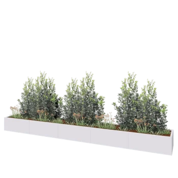 Kruka i stål XXL - Rektangel - 500 x 60 x 40 cm - RAL9010 matt (vit) - Utan bottenplatta