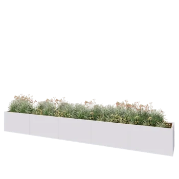 Kruka i stål XXL - Rektangel - 500 x 60 x 60 cm - RAL9010 matt (vit) - Utan bottenplatta