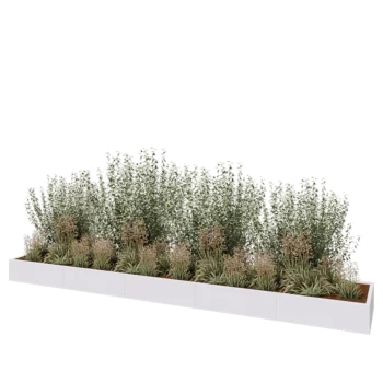 Kruka i stål XXL - Rektangel - 500 x 80 x 30 cm - RAL9010 matt (vit) - Utan bottenplatta
