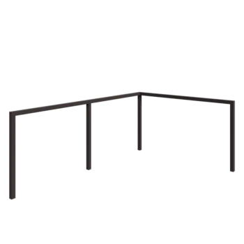 Pergola i stål - Hörn - 600 x 412 x 230 cm - RAL7016 matt (antracitgrå) - Utan betongplint