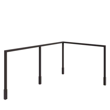 Pergola i stål - Hörn - 600 x 412 x 230 cm - RAL7016 matt (antracitgrå) - Med betongplint