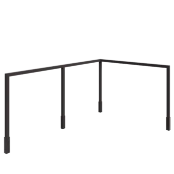 Pergola i stål - Hörn - 600 x 412 x 230 cm - Annan RAL-färg - Med betongplint