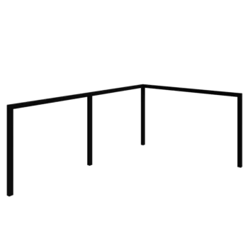 Pergola i stål - Hörn - 600 x 412 x 230 cm - RAL9005 matt (svart) - Utan betongplint