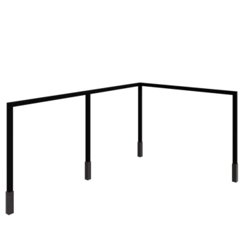 Pergola i stål - Hörn - 600 x 412 x 230 cm - RAL9005 matt (svart) - Med betongplint